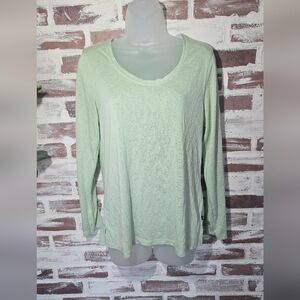 GAP Light Green Long Sleeve Scoop Neck Tee